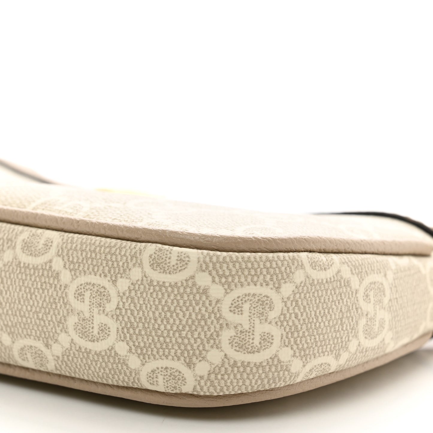 GG Supreme Monogram Textured Dollar Calfskin Web Mini Ophidia GG Handbag Beige Mystic White Oatmeal
