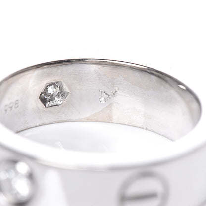 Cartier 18K White Gold 3 Diamond 5.5mm LOVE Ring 50 5.25 6 of 6