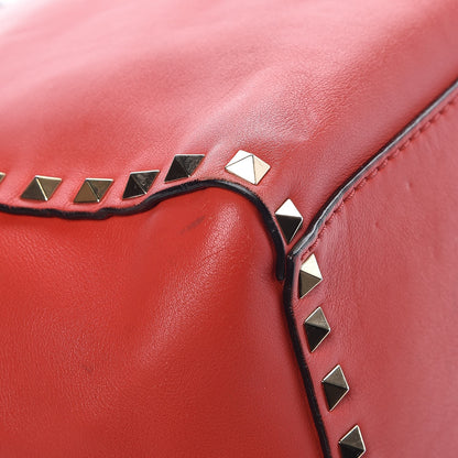 Valentino Garavani Vitello Rockstud Double Handle Tote English Red 19 of 20