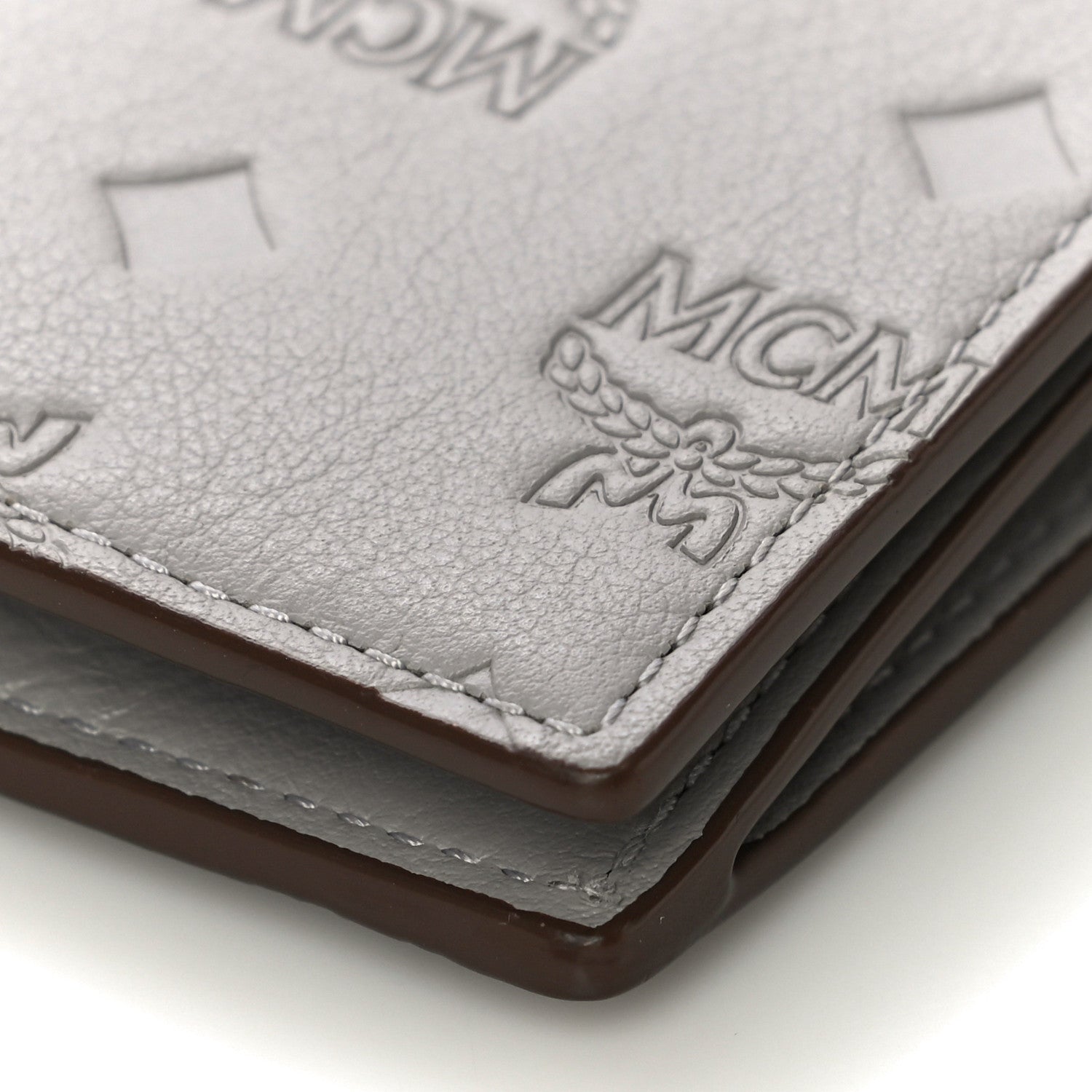 MCM Calfskin Ottomar Large Klara Two Fold Wallet Dove 10 of 11