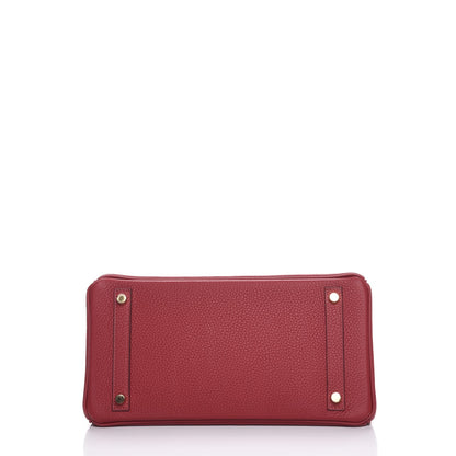 Hermes Taurillon Clemence Birkin 30 Rouge Grenat 6 of 28