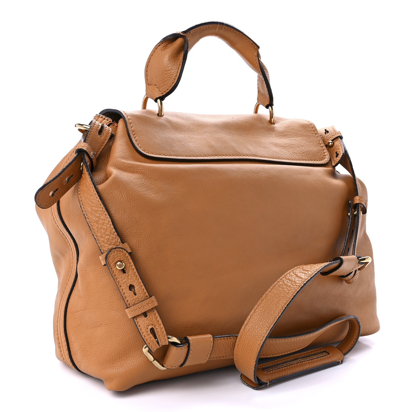 Calfskin Medium Elsie Satchel Caramel