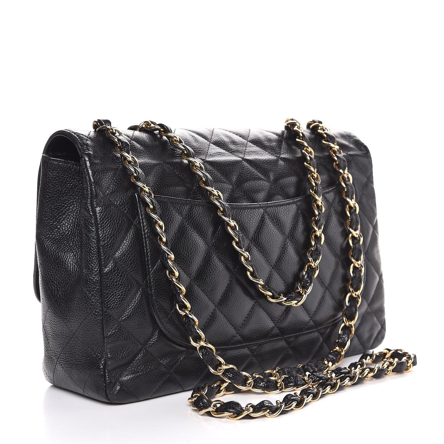 Caviar Quilted Jumbo Single Flap Black