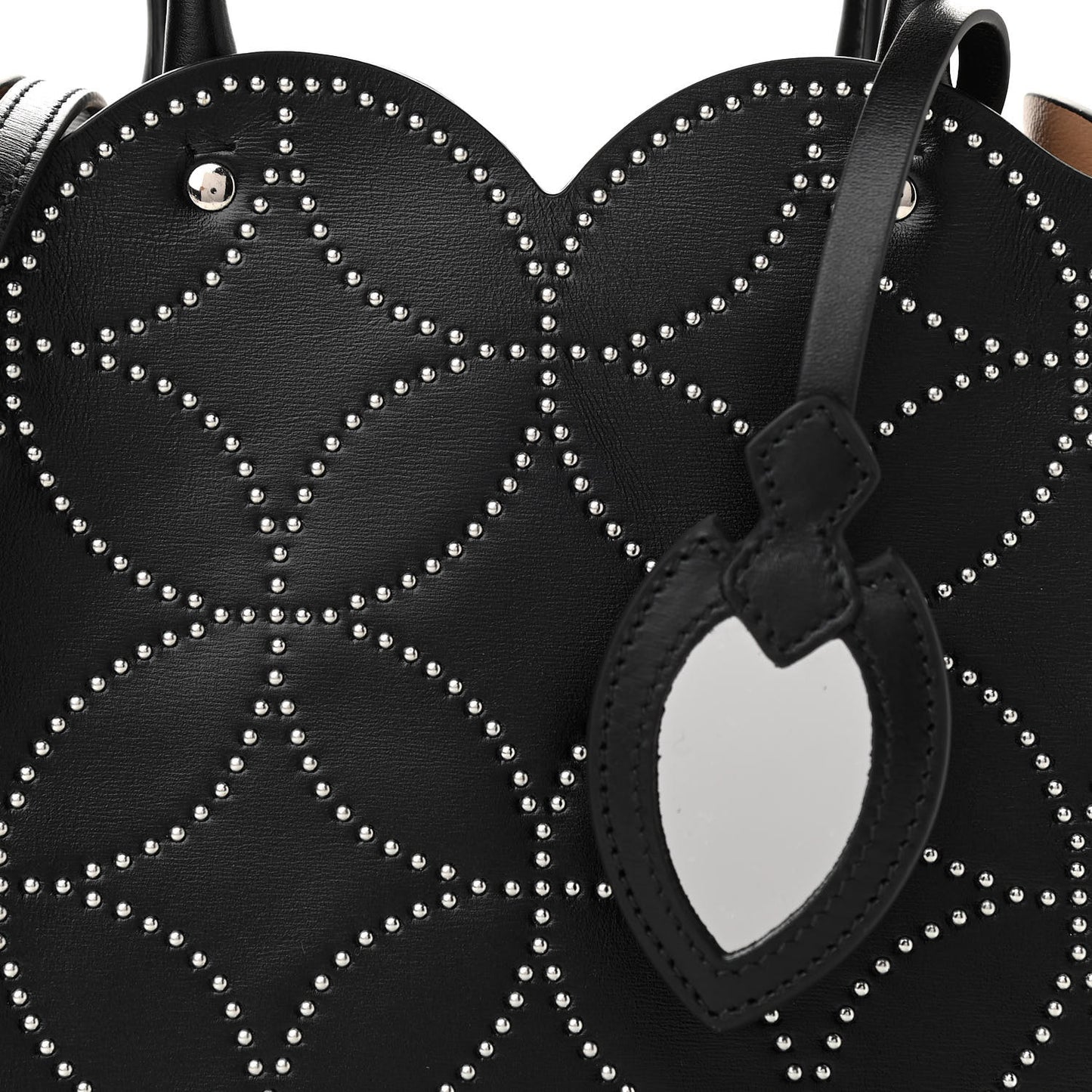 Calfskin Arabesque 20 Studded Garance Tote Black