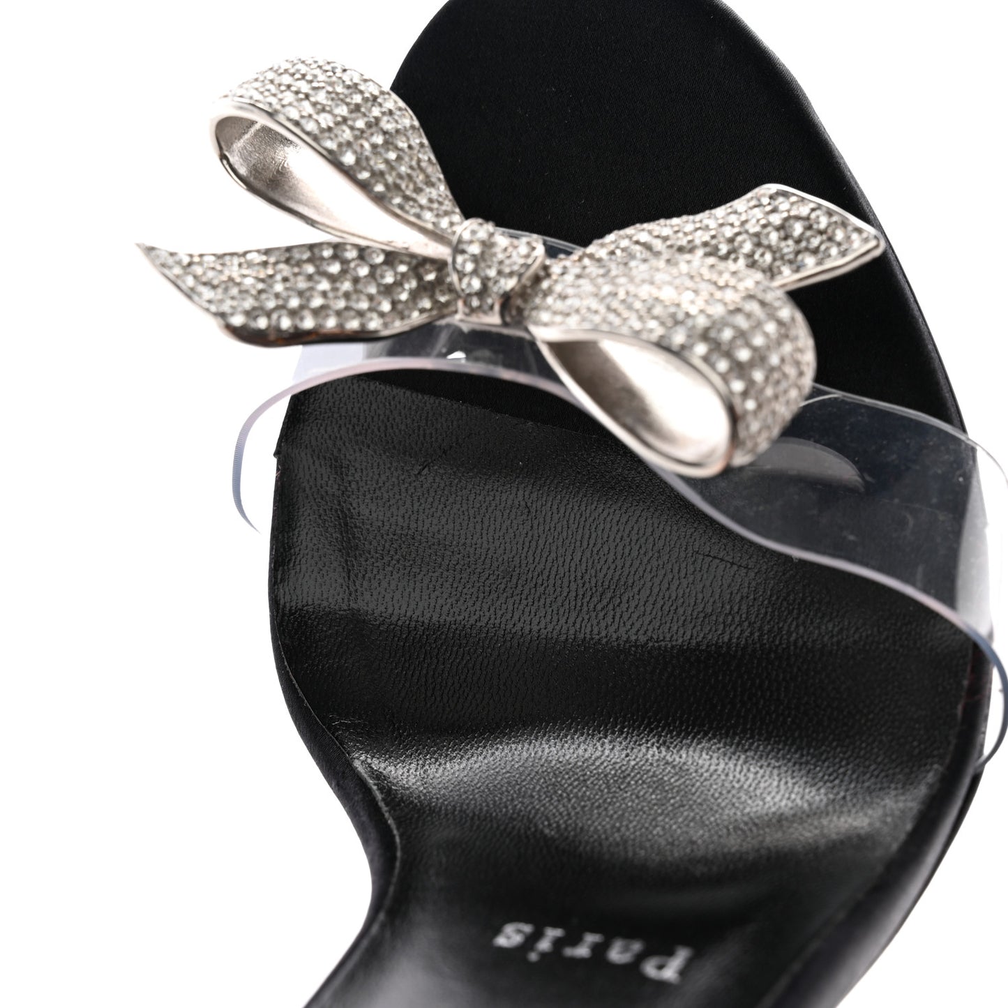 Satin Crystal PVC Astrinodo 100 Sandals 38.5 Black