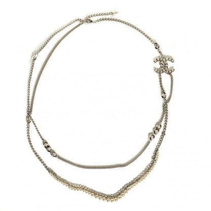 Chanel Pearl CC Multi Strand Necklace Silver 1 of 18