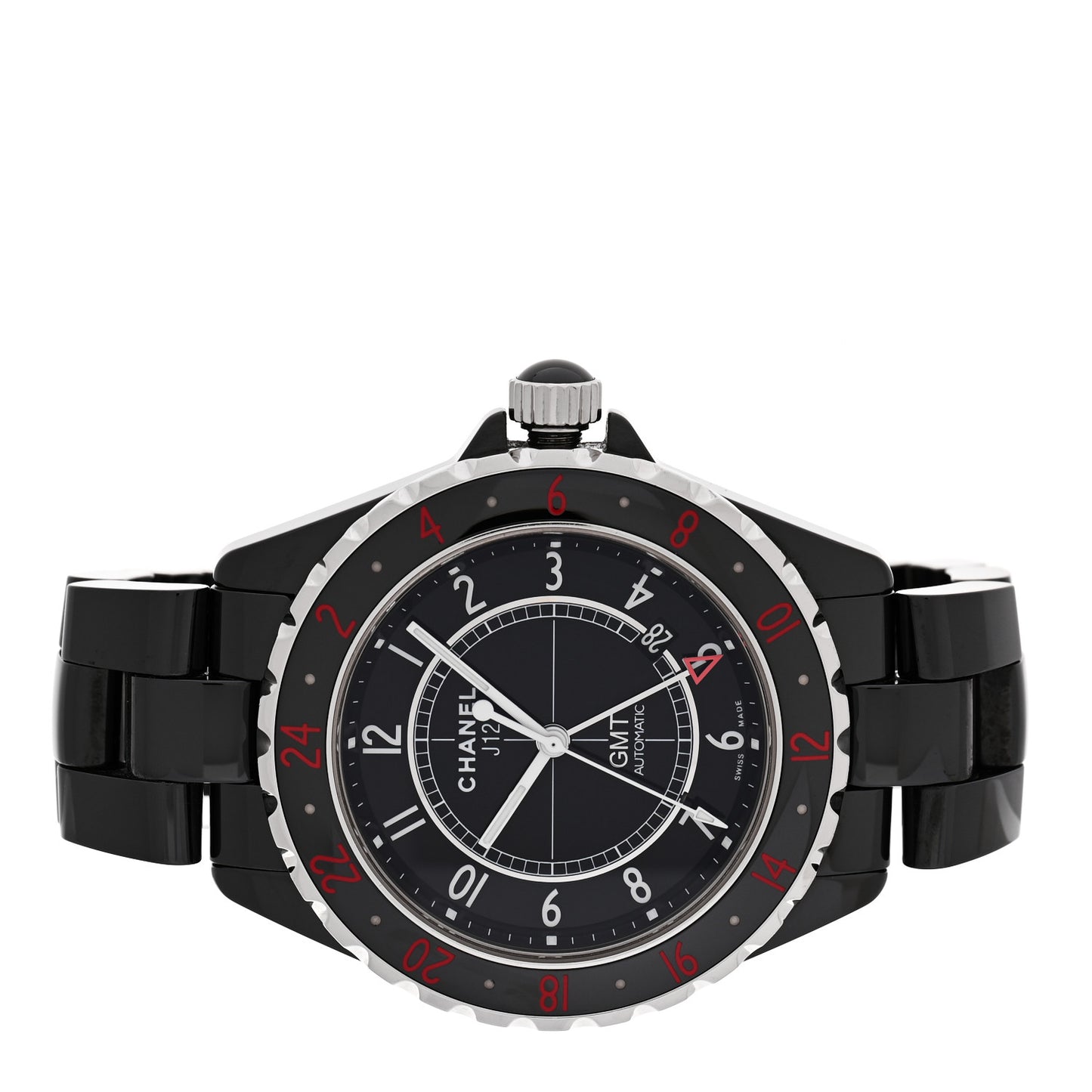 Stainless Steel Ceramic 41mm J12 GMT Automatic Watch Black