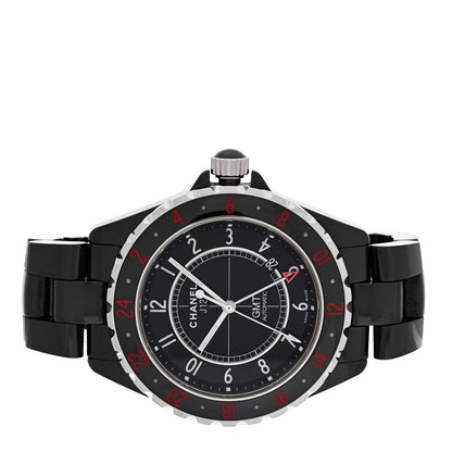 Chanel Stainless Steel Ceramic 41mm J12 GMT Automatic Watch Black 2 of 4