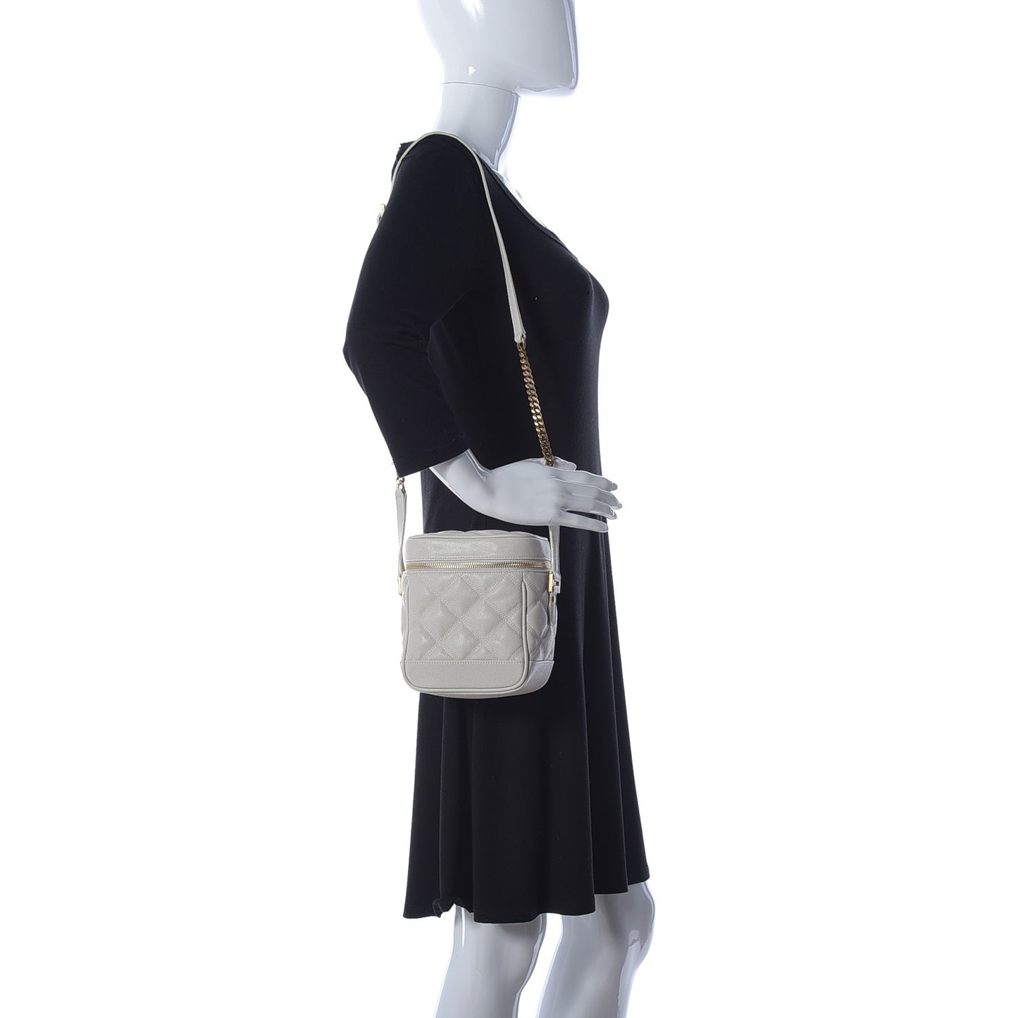 Grain de Poudre Quilted 80's Vanity Bag Crema Soft