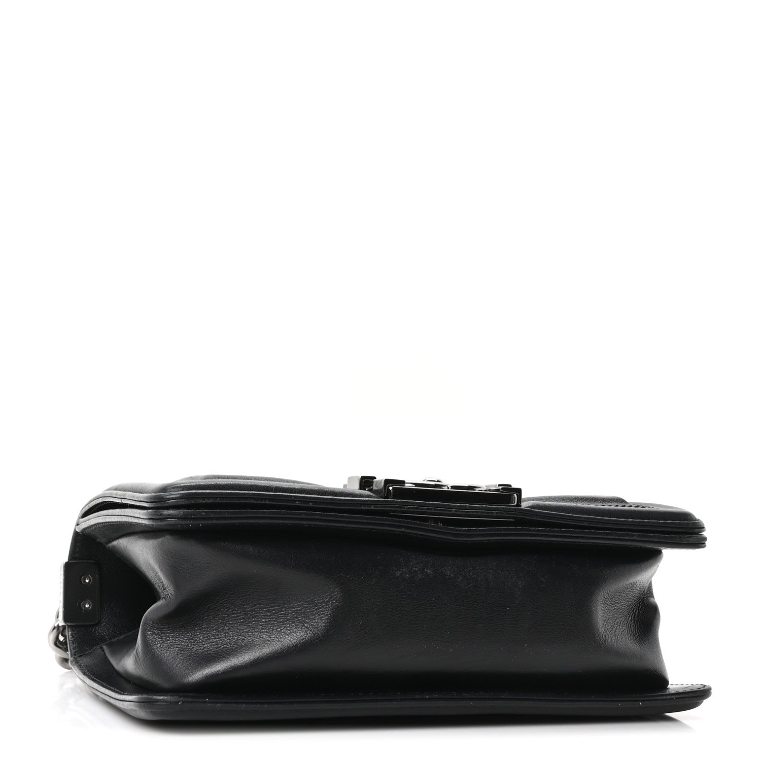 Chanel Calfskin Perforated Chevron Quilted Small Boy Flap Black 3 of 9