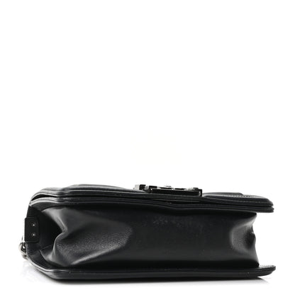 Chanel Calfskin Perforated Chevron Quilted Small Boy Flap Black 3 of 9