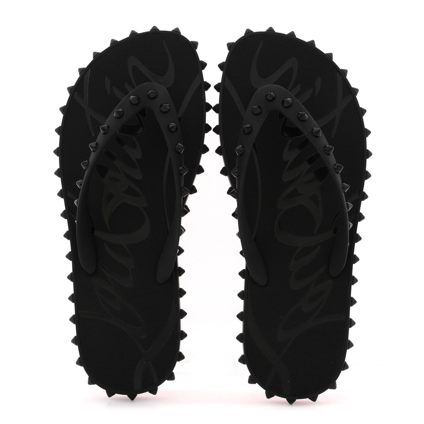 Rubber Spike Loubi Donna Flip Flop 40 Black