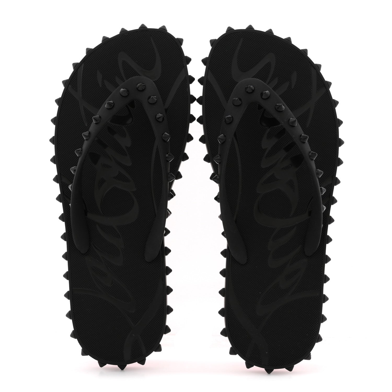 Christian Louboutin Rubber Spike Loubi Donna Flip Flop 40 Black 2 of 9