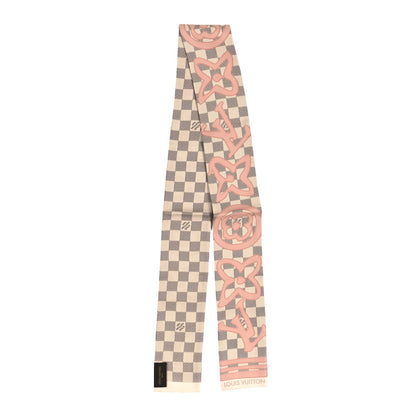 Louis Vuitton Silk Damier Azur Tahitienne Bandeau Rose Ballerine 2 of 4