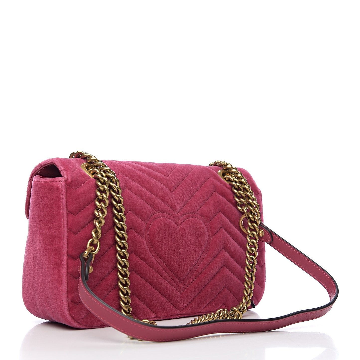 Velvet Matelasse Small GG Marmont Shoulder Bag Light Raspberry Rose