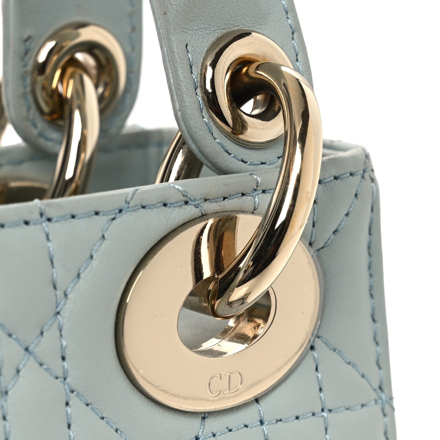 Lambskin Cannage Mini Lady Dior Blue
