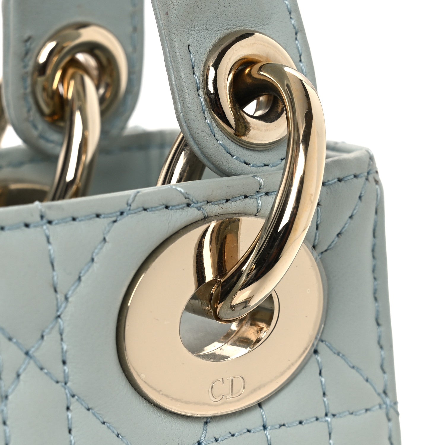 Christian Dior Lambskin Cannage Mini Lady Dior Blue 11 of 14
