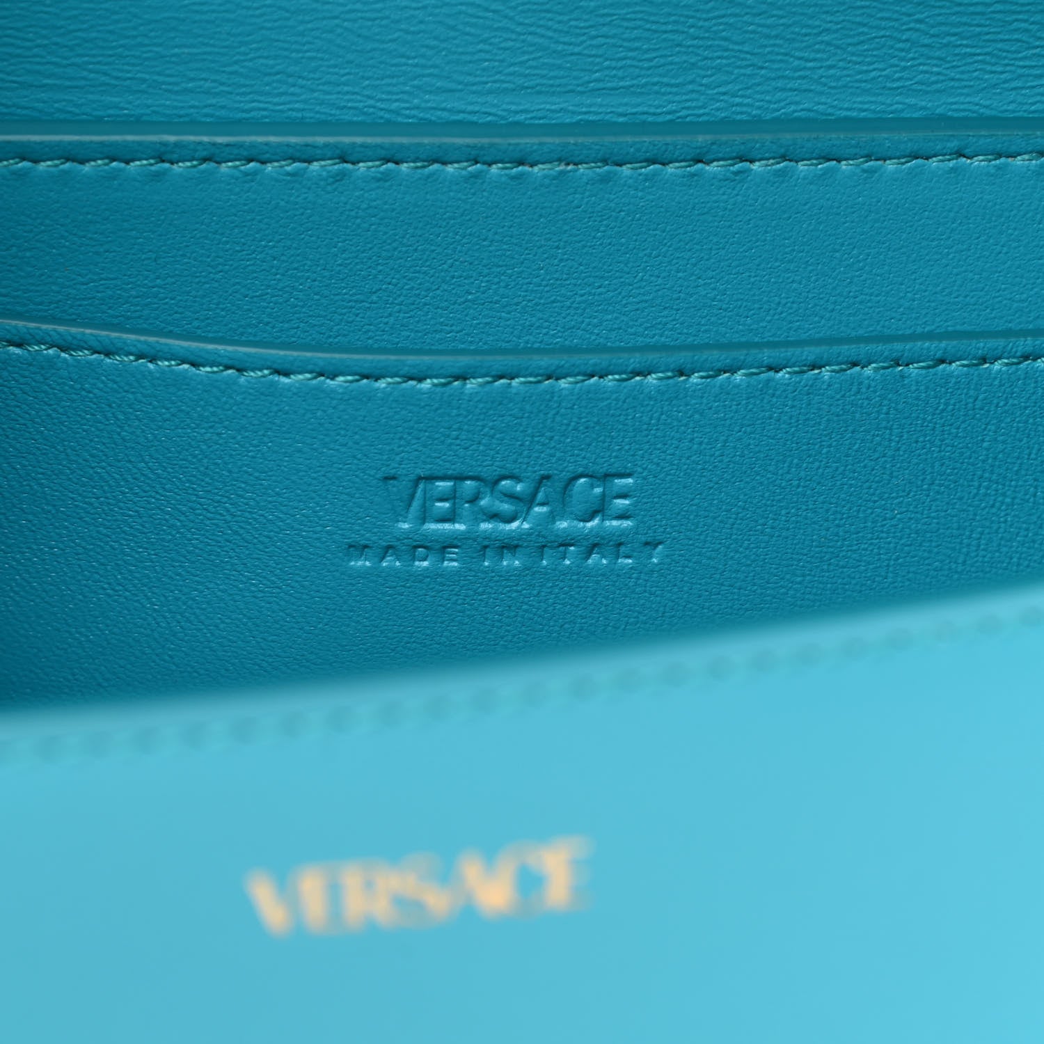 Versace Calfskin Medium Greca Goddess Shoulder Bag Light Blue 5 of 8