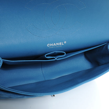 Chanel Iridescent Caviar Jumbo Double Flap Blue 6 of 8