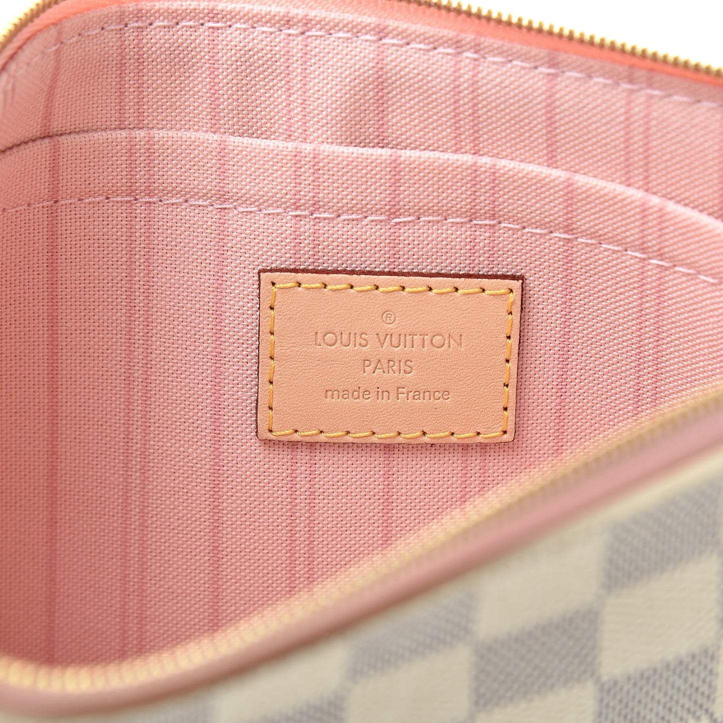 Damier Azur Neverfull MM GM Pochette Rose Ballerine