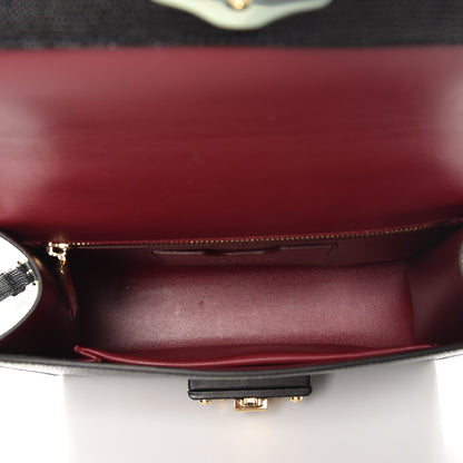 Dolce & Gabbana Iguana Calfskin Embossed Lucia Top Handle Bag Black 6 of 9