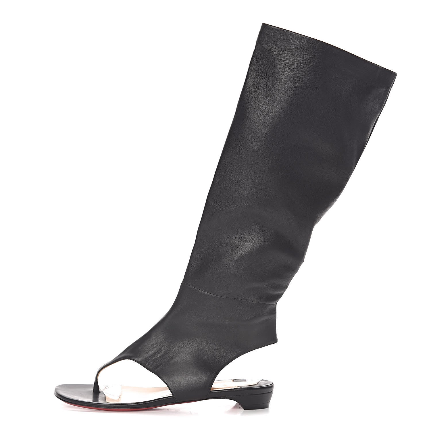 Christian Louboutin Calfskin From Sand Flat Sandals 38 Black 1 of 10