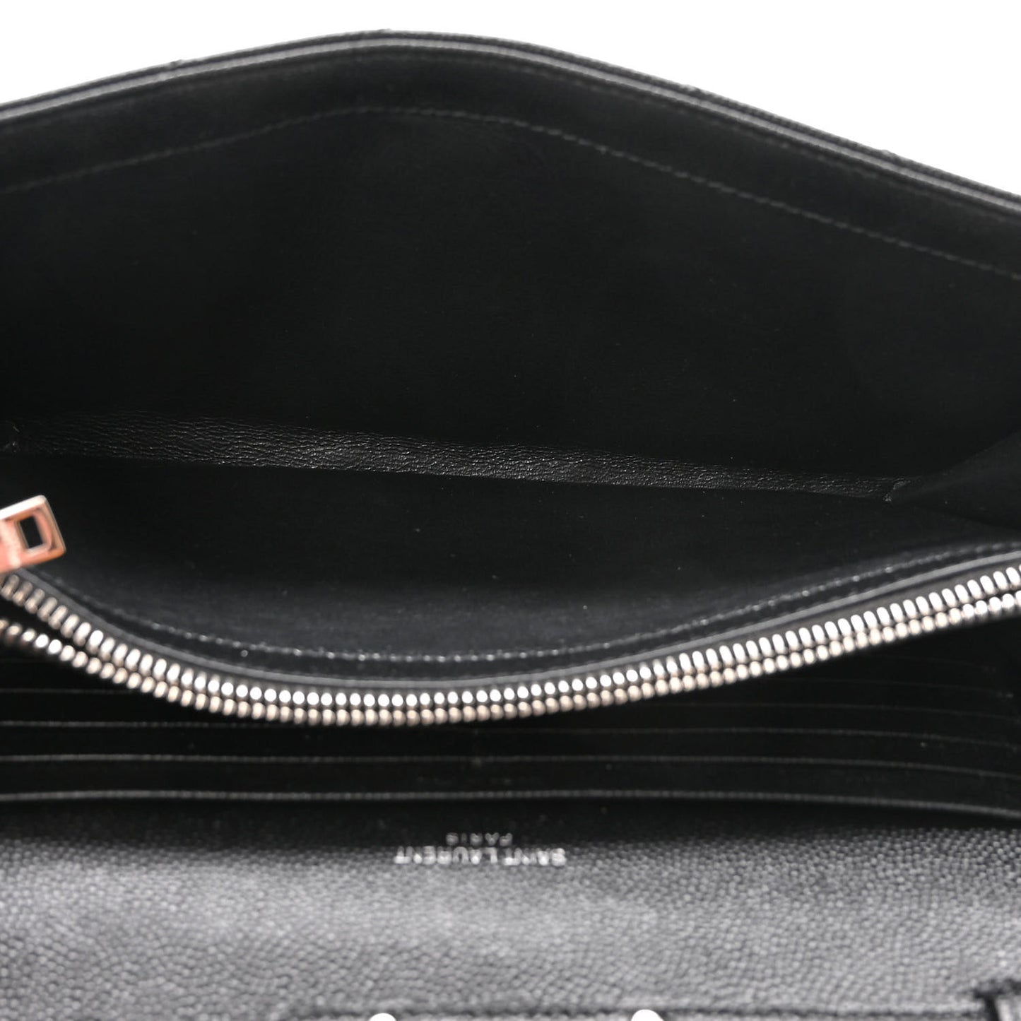 Grain De Poudre Matelasse Chevron Monogram Chain Wallet Black