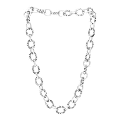 David Yurman Sterling Silver 12mm Oval Link Necklace 3 of 4