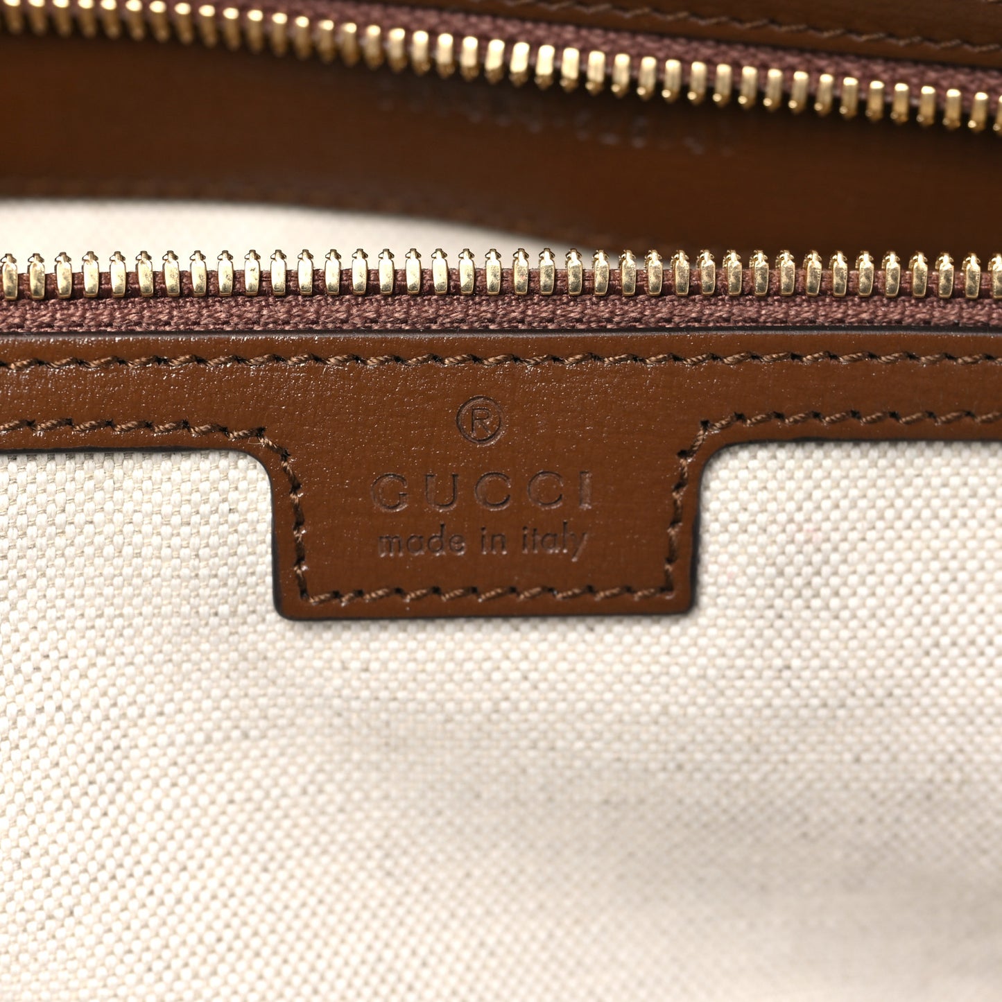 GG Supreme Monogram Azalea Calfskin Retro Interlocking G Garment Bag Beige Ebony Brown Sugar