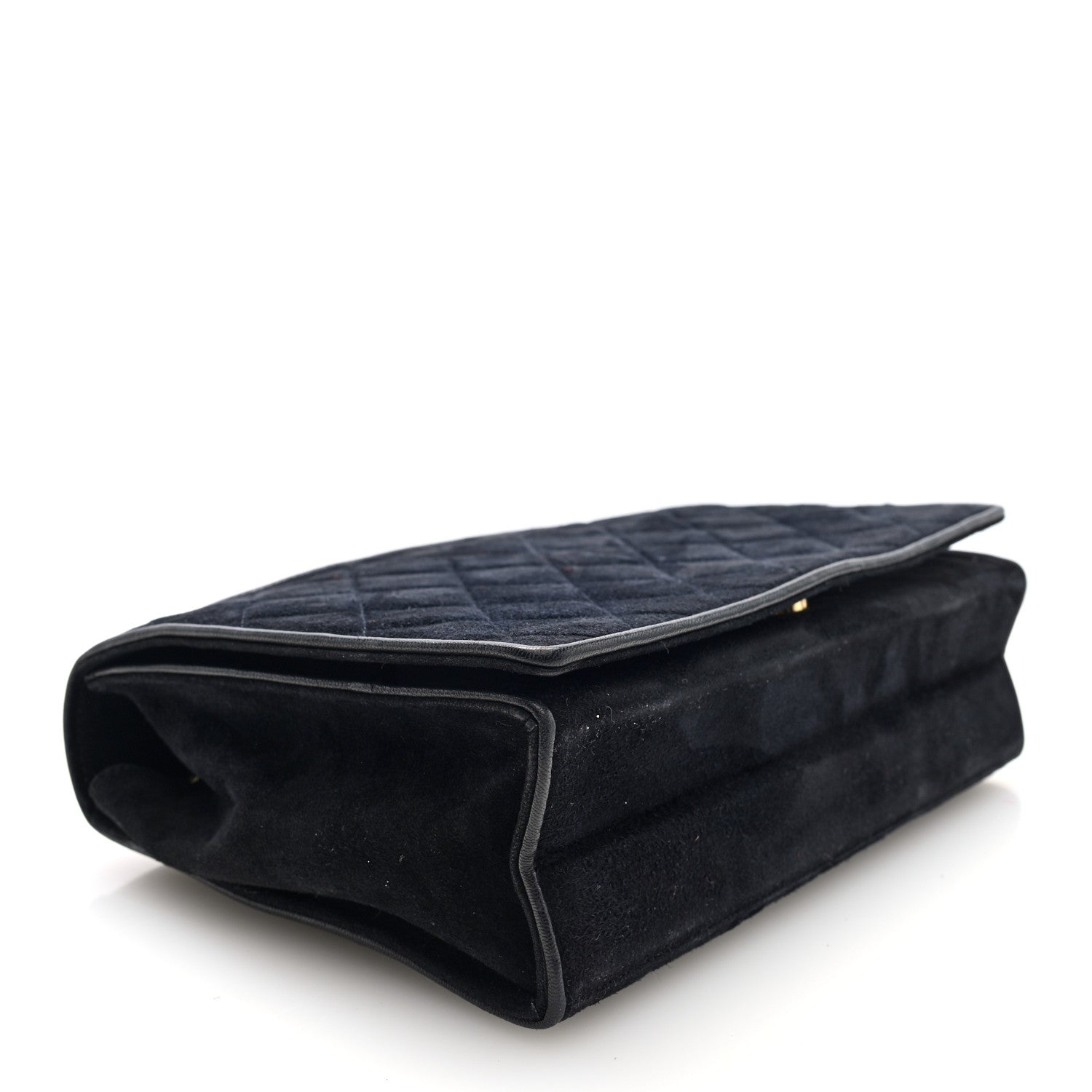 Chanel Suede Quilted CC Small Single Flap Black 4 of 10
