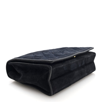 Chanel Suede Quilted CC Small Single Flap Black 4 of 10