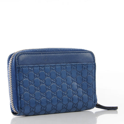 Gucci Microguccissima Zip Around Key Ring Coin Purse Blue Sapphire 3 of 7