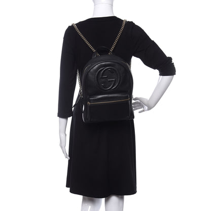 Gucci Pebbled Calfskin Soho Chain Backpack Black 2 of 10