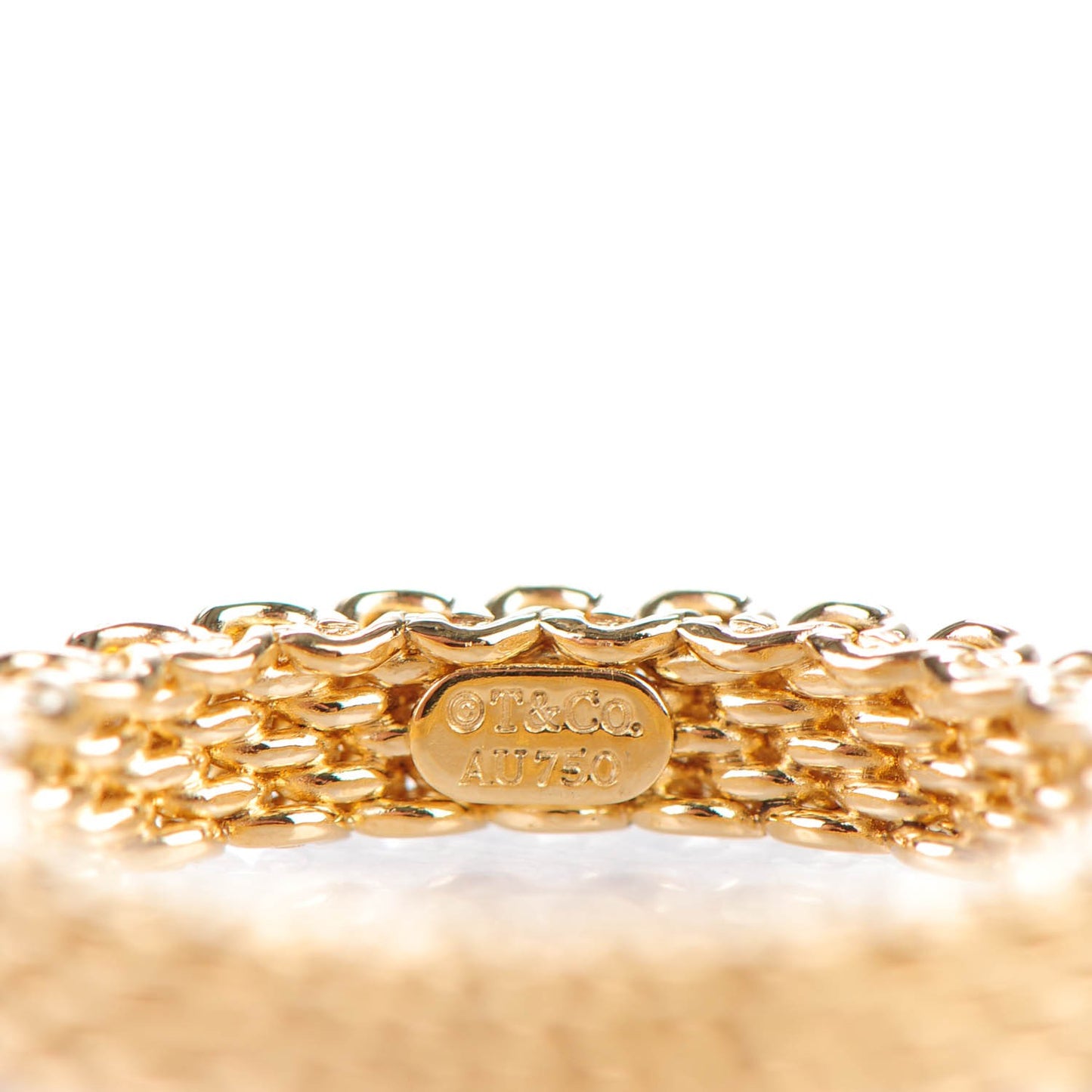 18K Yellow Gold Narrow Somerset Mesh Ring 6