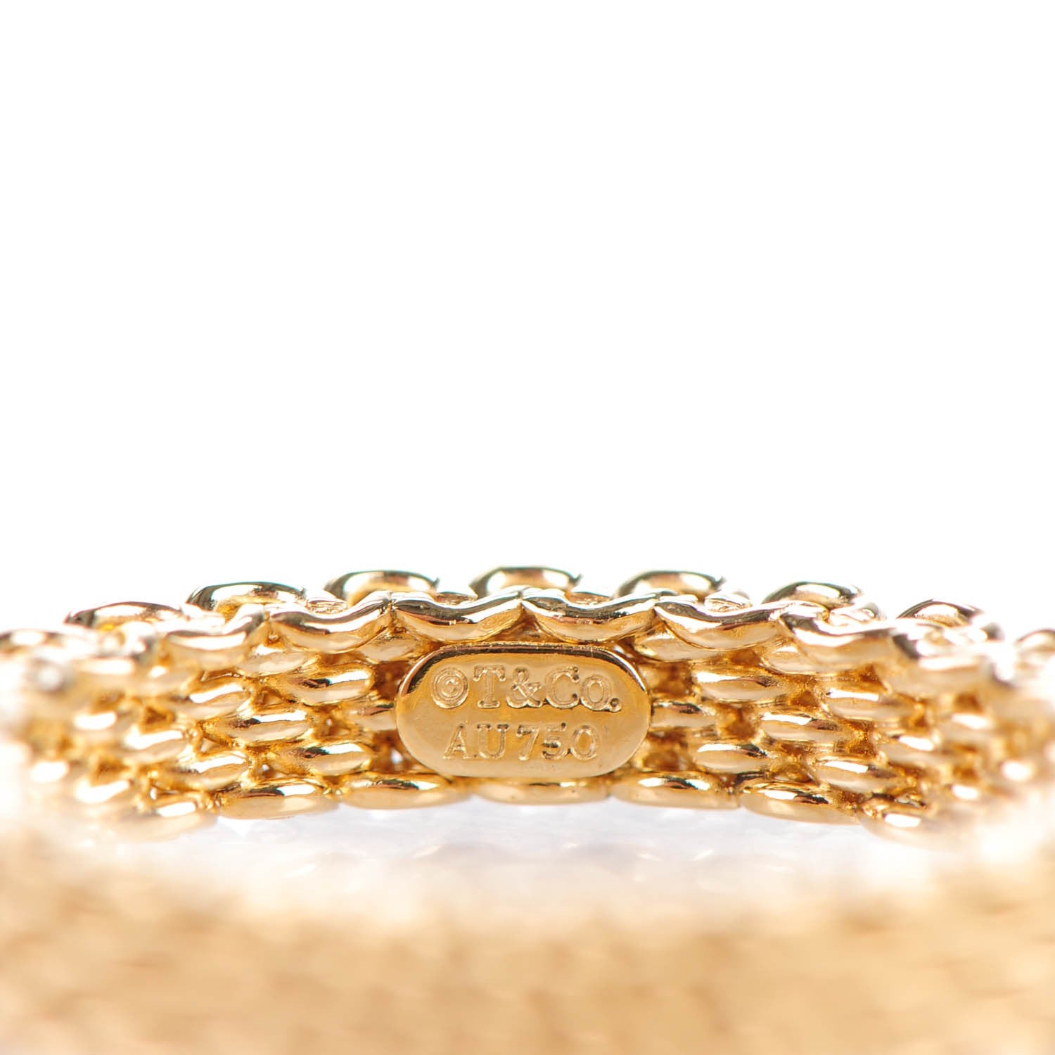 Tiffany 18K Yellow Gold Narrow Somerset Mesh Ring 6 3 of 5