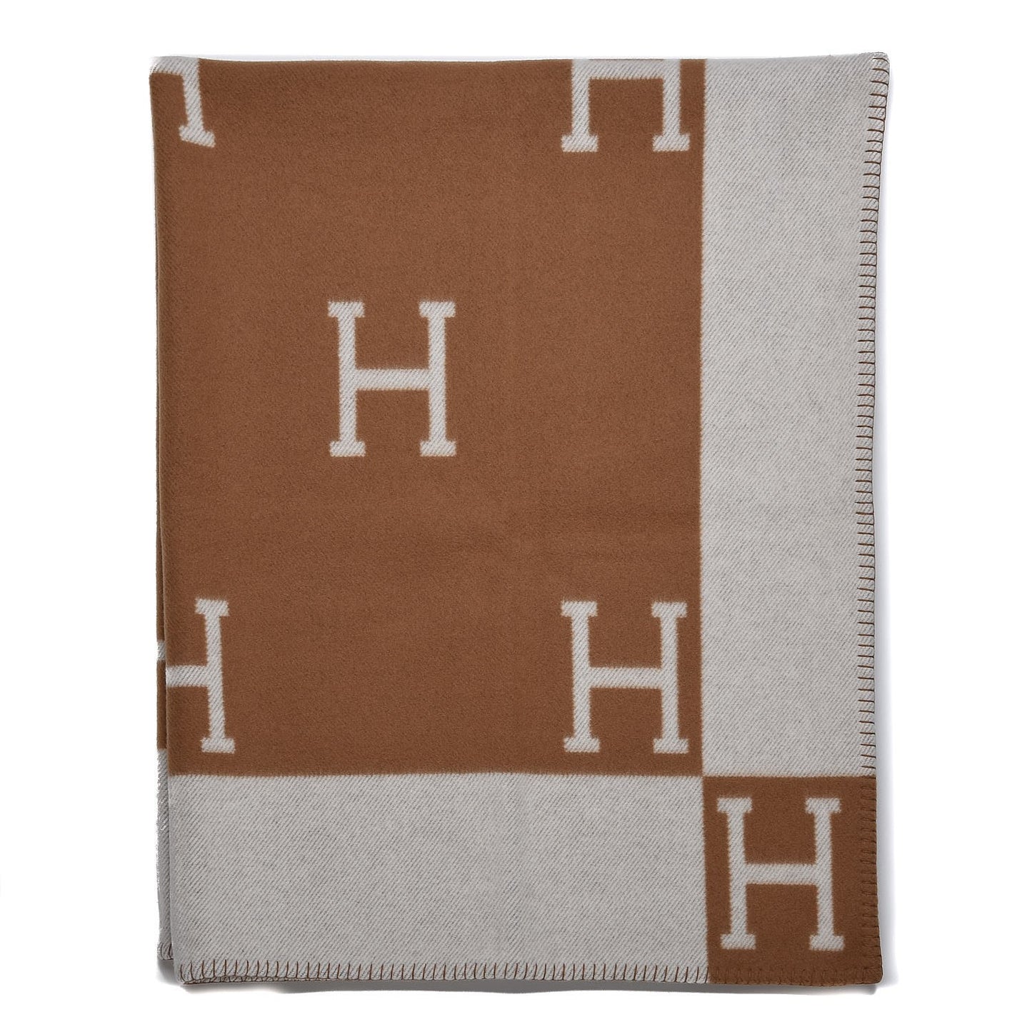 Wool Cashmere Avalon Blanket Ecru Camel