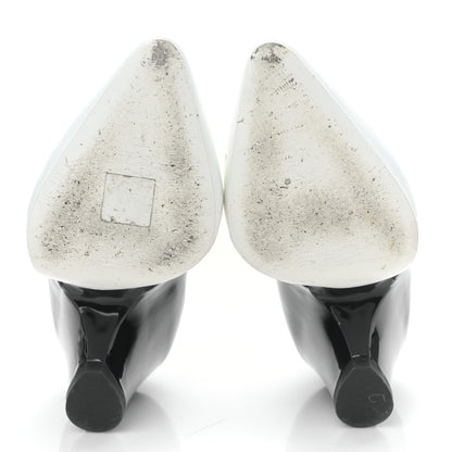 Chanel Patent Calfskin CC Pumps 36 White Black 5 of 8