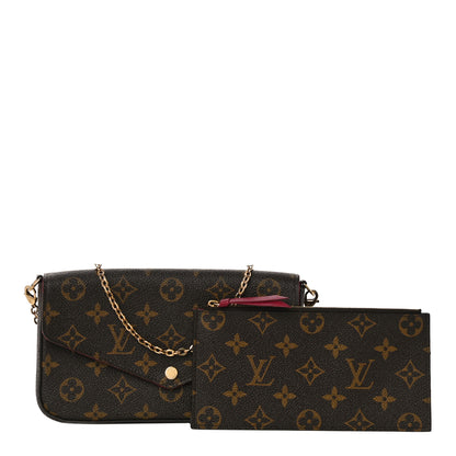 Louis Vuitton Monogram Pochette Felicie Chain Wallet Fuchsia 1 of 11