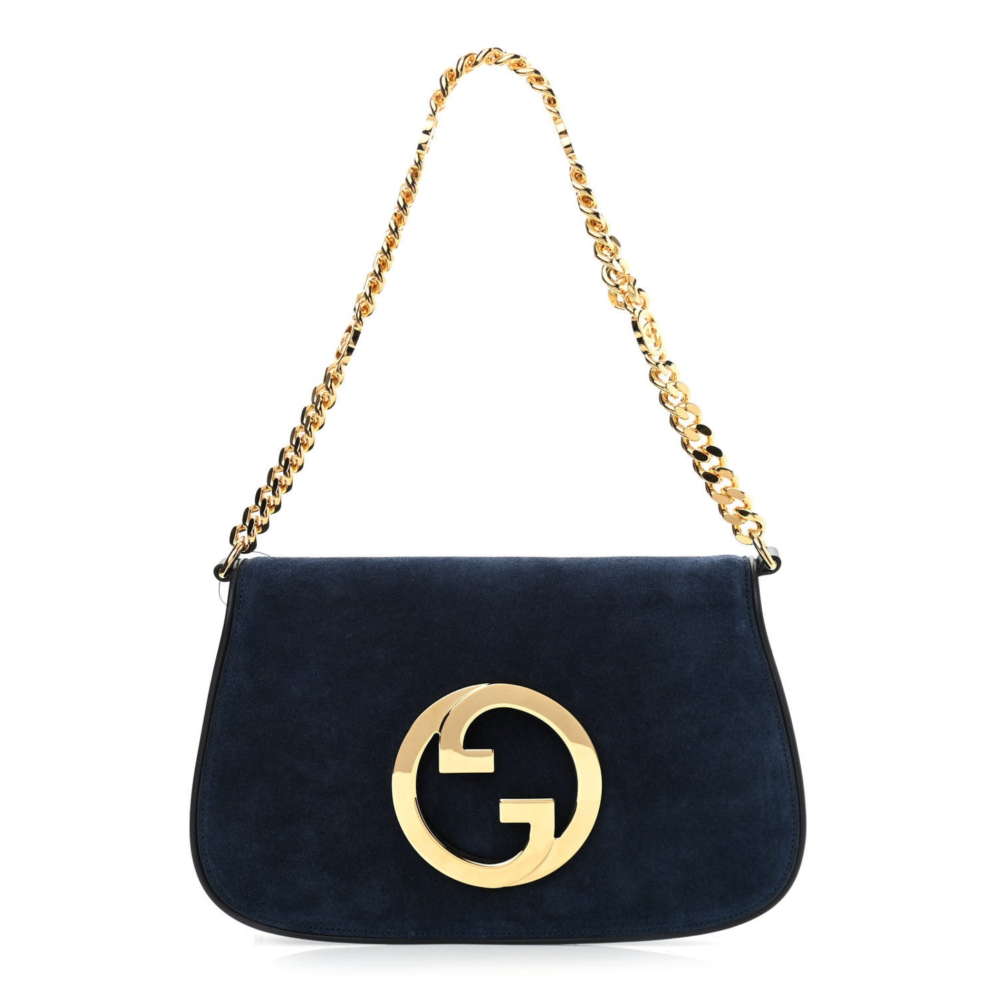 Suede Talco Roxy Calfskin Blondie Chain Shoulder Flap Bag Blondie Blue