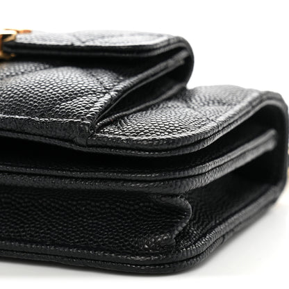 Chanel Caviar Quilted Pocket Twins Clutch With Chain Black 11 of 12