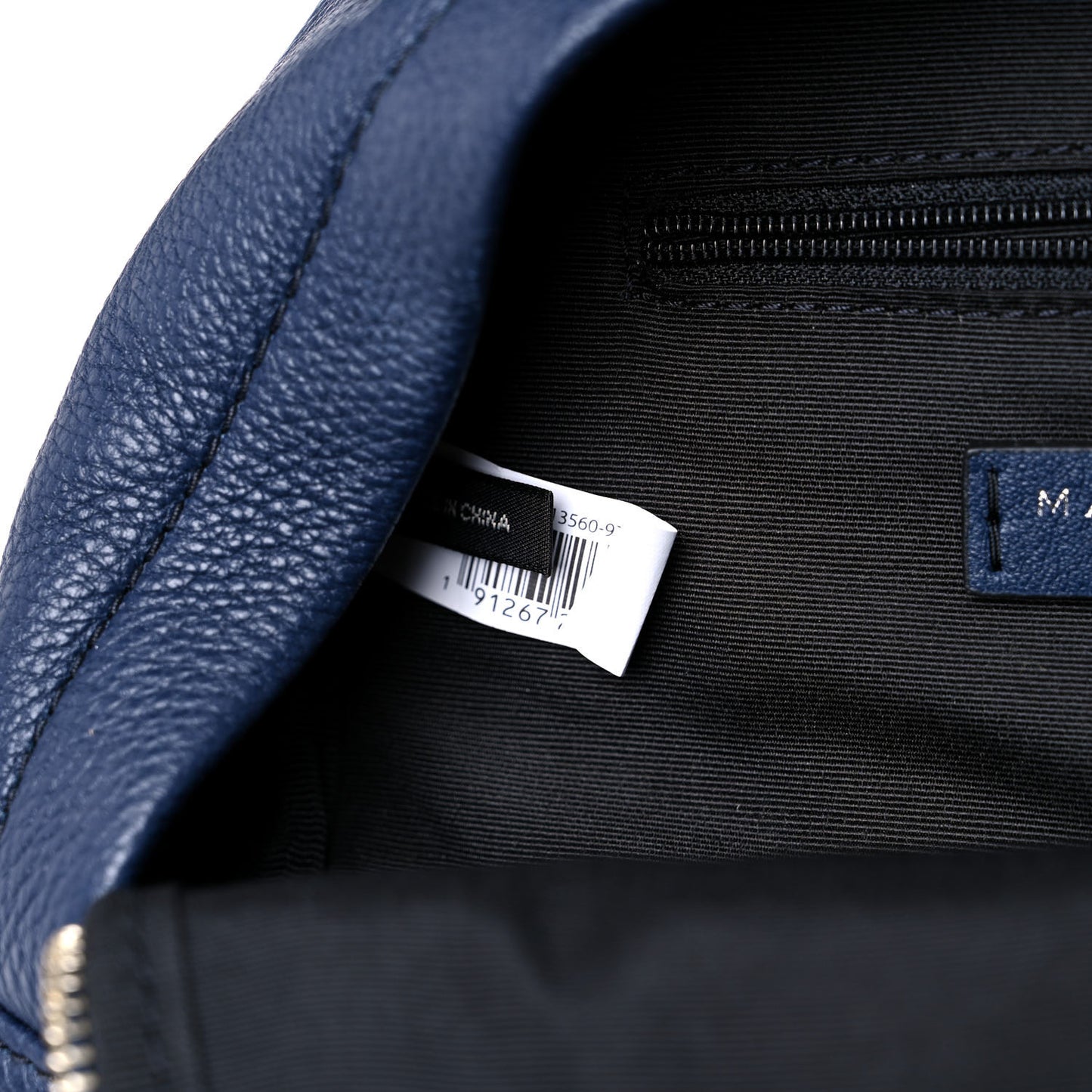Pebbled Calfskin Varsity Backpack French Navy