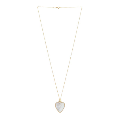 Jennifer Meyer 18K Yellow Gold Diamond Mother of Pearl Heart Pendant Necklace 3 of 5