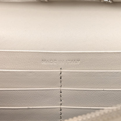 Saint Laurent Calfskin Crocodile Embossed Monogram Chain Wallet Blanc Vintage 7 of 12