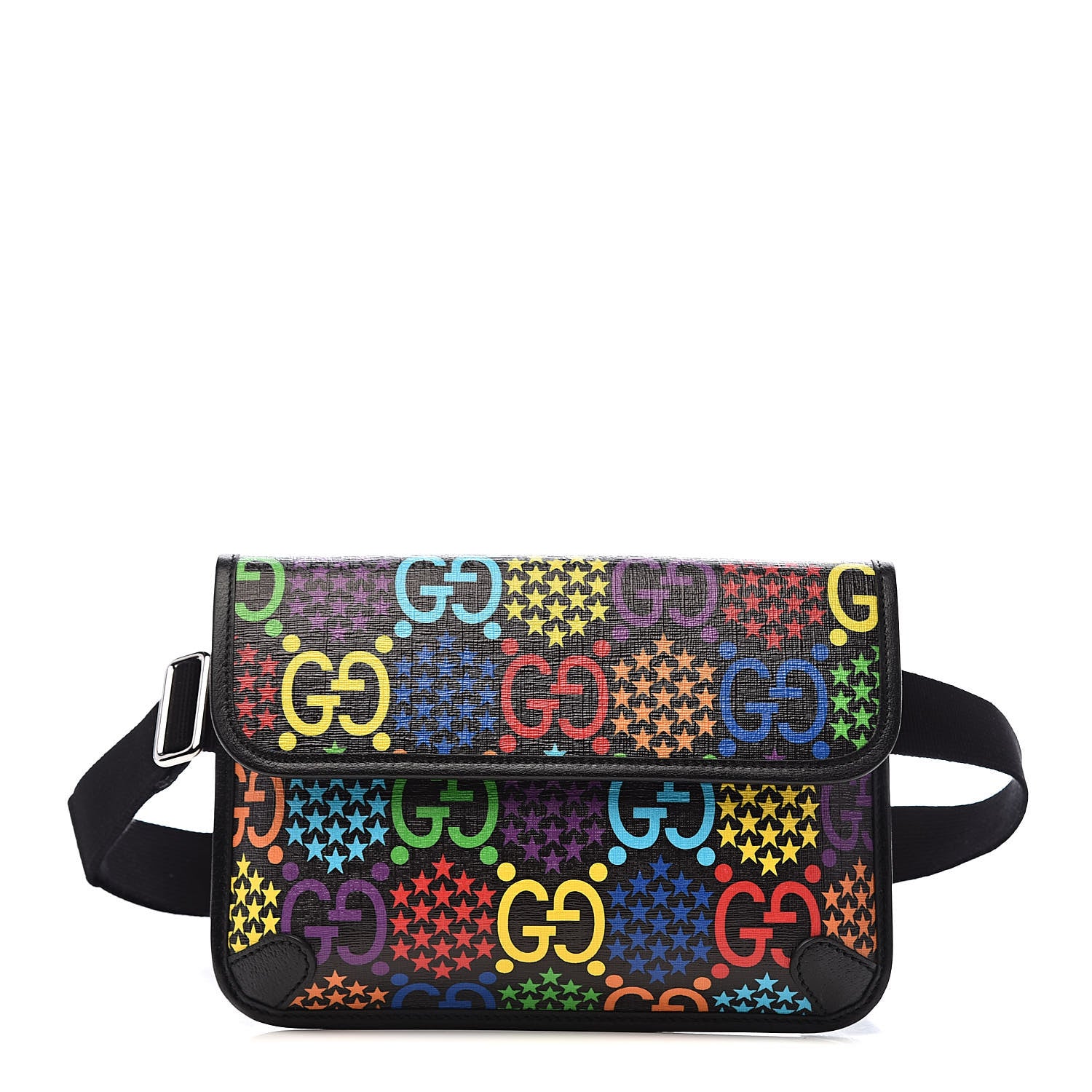 Gucci GG Supreme Monogram Psychedelic Slim Belt Bag Black 1 of 11