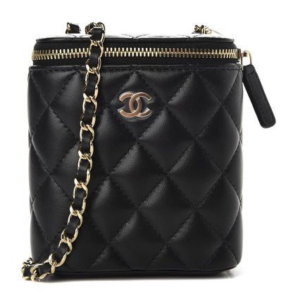 Chanel Lambskin Quilted Small Vertical Coco Beauty Vanity Case With Chain Black 1 of 9