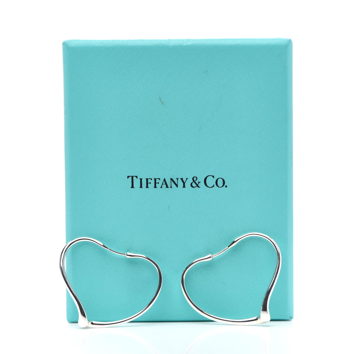 Sterling Silver Small Elsa Peretti Open Heart Hoop Earrings