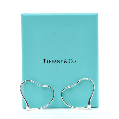 Tiffany Sterling Silver Small Elsa Peretti Open Heart Hoop Earrings 4 of 4