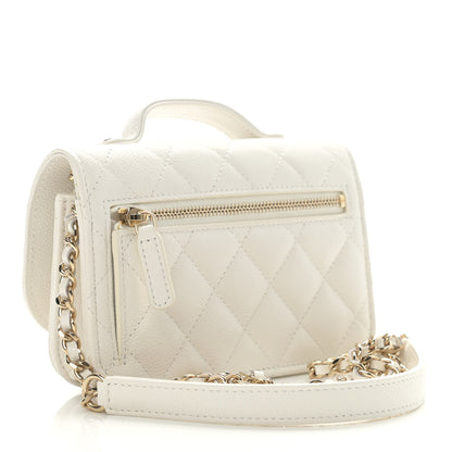 Chanel Caviar Quilted Business Affinity Clutch With Chain Flap White 2 of 11