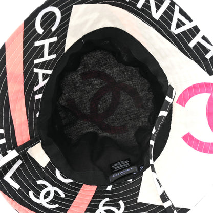 Chanel Cotton Logo Cloche Hat M Ecru Black Pink 4 of 5
