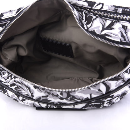 Givenchy Nylon Print Floral Downtown Belt Bag Black White 5 of 9